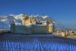 Chateau d\'Aigle im Winter, Waadt