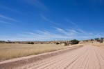 Strasse in der Kalahari Wüste, Südafrika