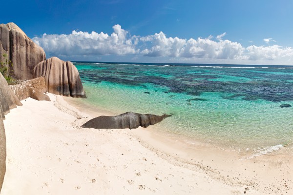 Strand Anse Source d`Argent auf La Digue, Seychellen