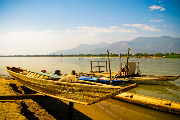 Boote in Champasak, Laos