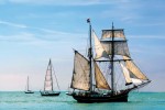 Nostalgische Segel-Schiffe in der Karibischen See