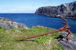 old rusty anchor on Quirpon Island, Newfoundland, Canada