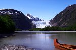 Kanu am Davidson Gletscher, Alaska